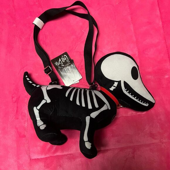 Tim Burton's Corpse Bride Skeleton Dog Scraps Plush Purse Hot Topic NWT - Picture 5 of 6